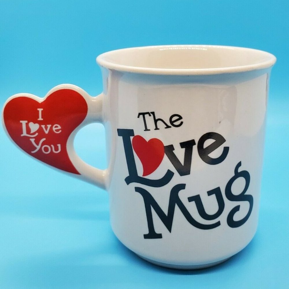 Vintage 1980’s “The Love Mug” - I Love You Heart Shape Handle Coffee Cup/Mug